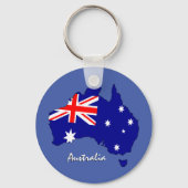 オーストラリア国旗、地図とオーストラリアの愛国者/スポーツ キーホルダー (裏面)