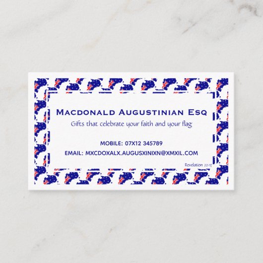 オーストラリア国旗 |愛国心パーソナライズされた 名刺 (正面)