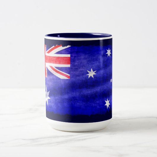 オーストラリア国旗、愛国的デザイン ツートーンマグカップ (中央)