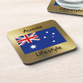 オーストラリア国旗+文字コースター コースター (左側)