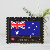 オーストラリア国旗、新年おめでとう最高の、オースシーを祝う シーズンカード (スタンド正面)