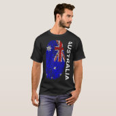 オーストラリア国旗Dna指紋オーストラリア Tシャツ (正面フル)