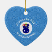 オーストラリア国旗Hanukkah Angel氏年ハート セラミックオーナメント (裏面)