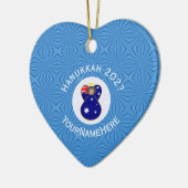 オーストラリア国旗Hanukkah Angel氏年ハート セラミックオーナメント (左)