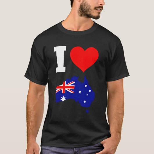 オーストラリア国旗I Love Australia Tシャツ (正面)