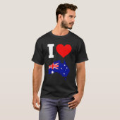 オーストラリア国旗I Love Australia Tシャツ (正面フル)