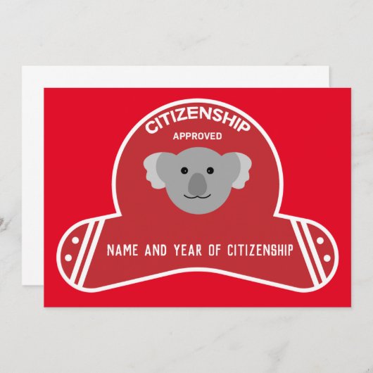 オーストラリア国籍パーティー祝い贈り物 サンキューカード (正面/裏面)
