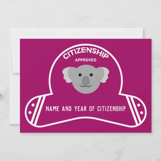 オーストラリア国籍取得おめでとうギフト サンキューカード (正面)