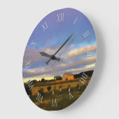 オーストラリア国：道端の景色 ラージ壁時計 (傾斜)