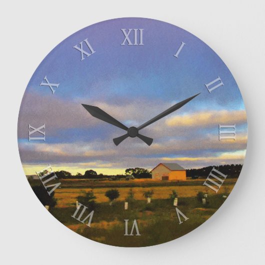 オーストラリア国：道端の景色 ラージ壁時計 (正面)