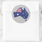 オーストラリア地図と青い旗 ラウンドシール (バッグ)