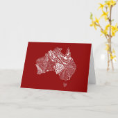 オーストラリア地図アート – 色の選択 カード (黄色い花)