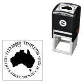 オーストラリア地図シルエットラウンド名差出人住所 セルフインキングスタンプ (インサイチュ)