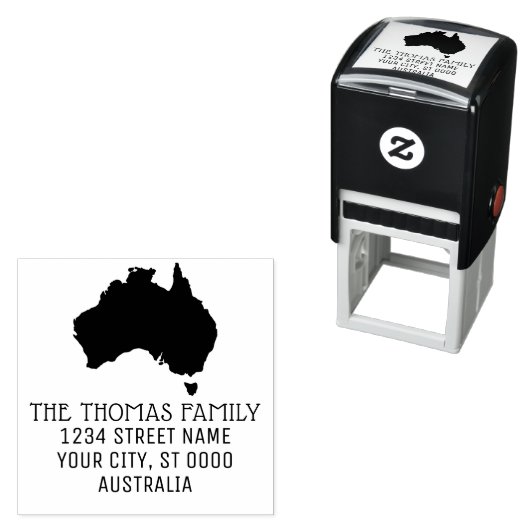 オーストラリア地図シルエット名差出人住所 セルフインキングスタンプ (インサイチュ)