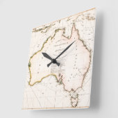 オーストラリア地図1814 スクエア壁時計 (傾斜)