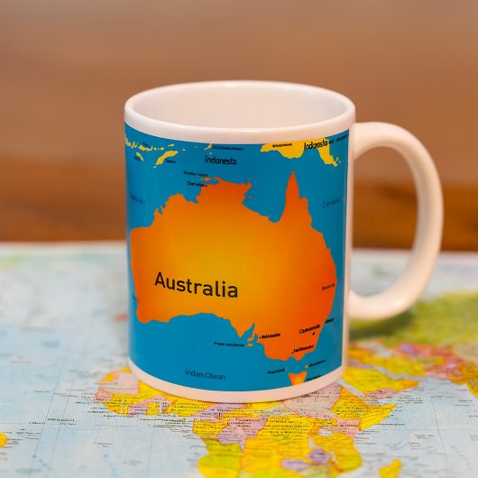 オーストラリア地図 コーヒーマグカップ