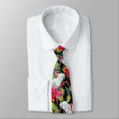 オーストラリア夏の熱帯オウムの黒いネックタイ ネクタイ (タイ)