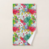 オーストラリア夏の熱帯オウム模様 バスタオルセット (ハンドタオル)