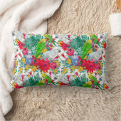 オーストラリア夏の熱帯オウム模様 ランバークッション (ブランケット)