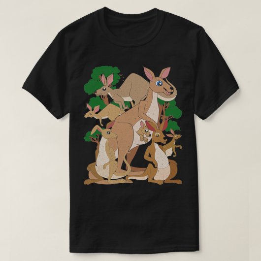 オーストラリア外陸性有袋動物カンガルー Tシャツ (デザイン正面)