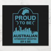 オーストラリア市民権ギフト スパークリングワインラベル (シングルラベル)