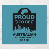 オーストラリア市民権ギフト スパークリングワインラベル (シングルラベル)