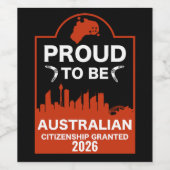 オーストラリア市民権ギフト ワインラベル (シングルラベル)