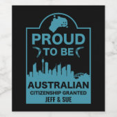 オーストラリア市民権ギフト ワインラベル (シングルラベル)