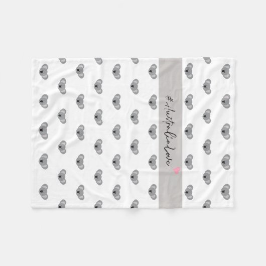 オーストラリア愛のスクリプトかわいいベビーコアラパターン フリースブランケット (正面(横))