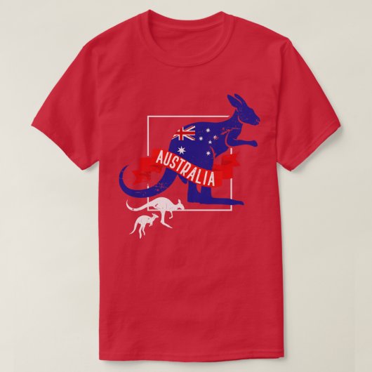オーストラリア愛人ギフト動物カンガルー Tシャツ (デザイン正面)