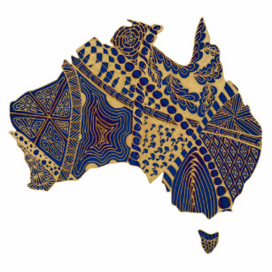 オーストラリア手描き装飾用ドードルマップ 写真彫刻マグネット