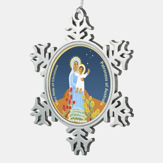 オーストラリア救済のクリスチャン スノーフレークピューターオーナメント (右)