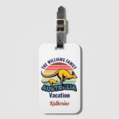 オーストラリア旅行かわいいカンガルーカスタマイズサンセット ラゲッジタグ (正面縦)