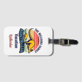 オーストラリア旅行かわいいカンガルーカスタマイズサンセット ラゲッジタグ (正面横)