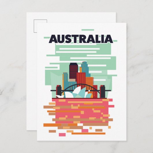 オーストラリア旅行のポスター 案内ポストカード (正面/裏面)