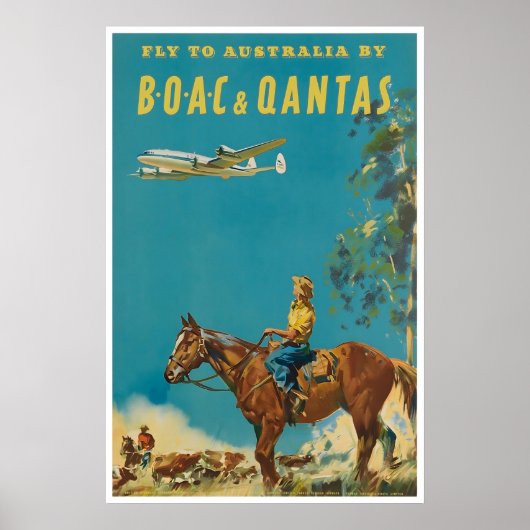 オーストラリア旅行ポスター オーストラリアのアート BOAC ポスター (正面)