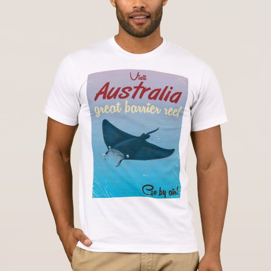 オーストラリア旅行ポスター グレートバリアリーフ Tシャツ (正面)
