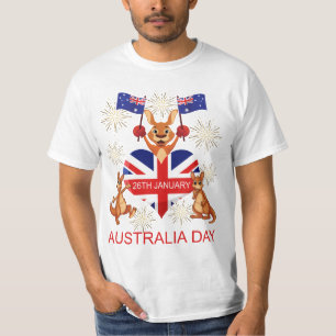 オーストラリア日の1月の26日カンガルー、旗、ハート Tシャツ