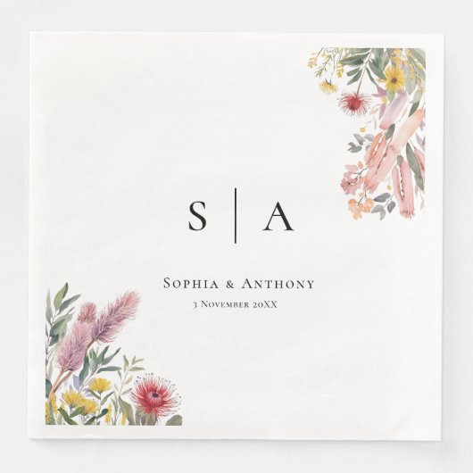 オーストラリア植物学結婚のナプキン (正面)