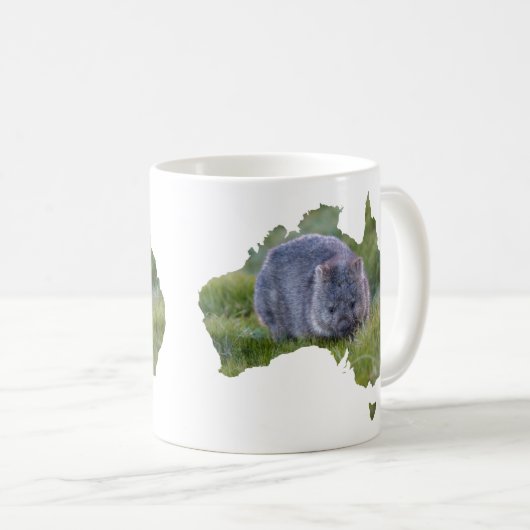 オーストラリア概要可愛いウォンバットタスマニア コーヒーマグカップ (正面右)