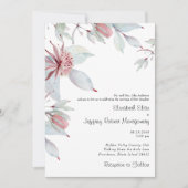 オーストラリア熱帯フローラダスティブルー結婚ズ 招待状 (正面)