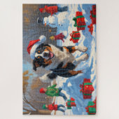 オーストラリア牛のクリスマスフェスティバル雪のシーン ジグソーパズル (縦)