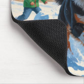 オーストラリア牛のクリスマスフェスティバル雪のシーン マウスパッド (コーナー)