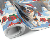 オーストラリア牛のクリスマスフェスティバル雪のシーン ラッピングペーパー (ロールコーナー)