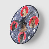 オーストラリア牛の犬と猫の時計 ラウンド壁時計 (傾斜)