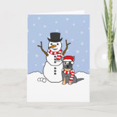 オーストラリア牛の犬と雪だるま シーズンカード (正面)