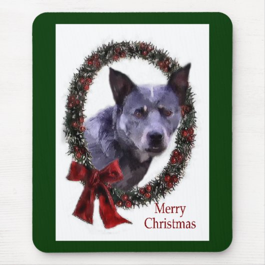 オーストラリア牛の犬のクリスマスプレゼント マウスパッド (正面)
