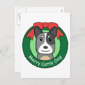 オーストラリア牛の犬のクリスマス シーズンポストカード (正面/裏面)