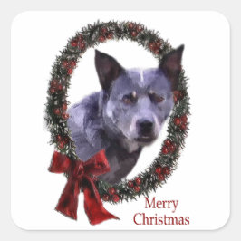 オーストラリア牛の犬のクリスマス スクエアシール