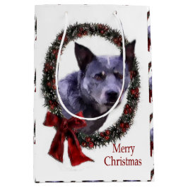 オーストラリア牛の犬のクリスマス ミディアムペーパーバッグ